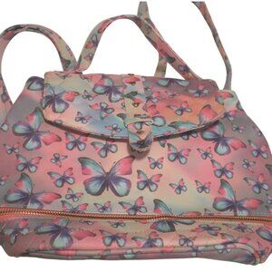 HundredOneSky Pink Butterfly Mini Backpack Quilted Nylon Coquette Aesthetic